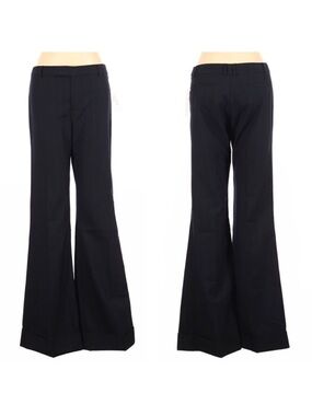 NWT AQUA Striped Cuffed Flare Leg Wool Pants 6